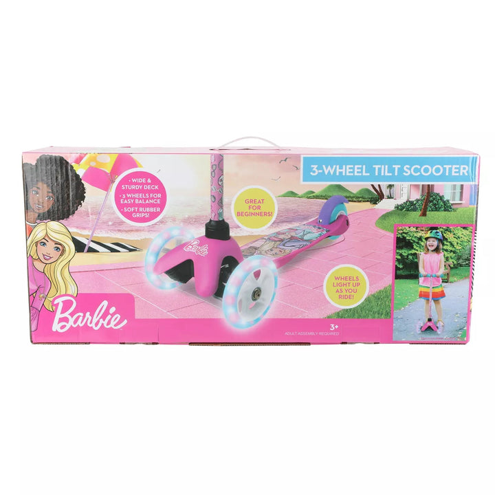 Barbie Tilt and Turn Light up 3 Wheels Scooter