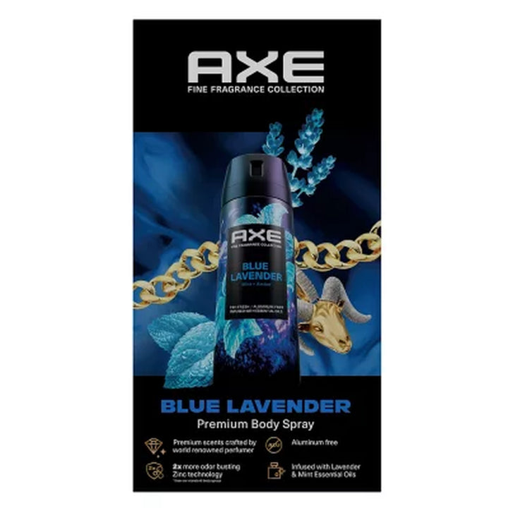 AXE Fine Fragrance Premium Deodorant Body Spray for Men, Blue Lavender, 4.0 Oz., 3 Pk.