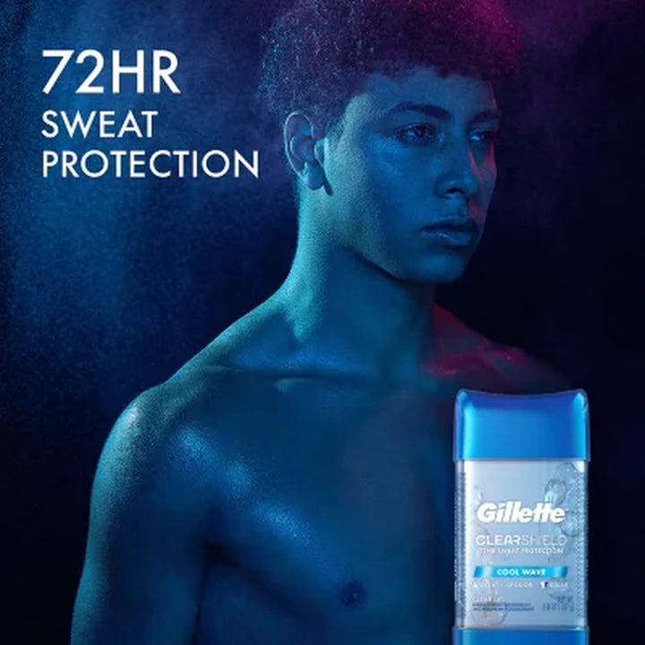 Gillette Cool Wave Clear Gel Men'S Antiperspirant and Deodorant, 3.8 Oz., 5 Pk.