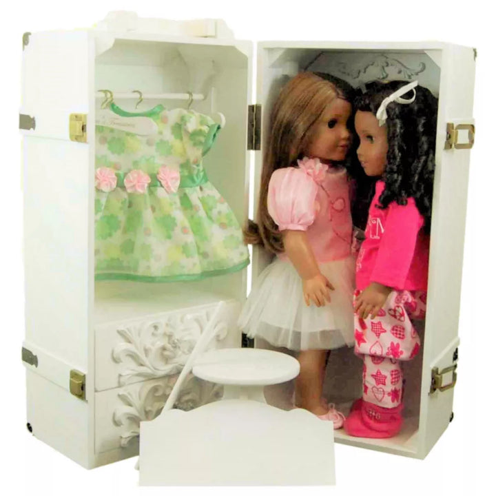 The Queen'S Treasures 18 Inch Doll Furniture,Clothes Storage Trunk Case