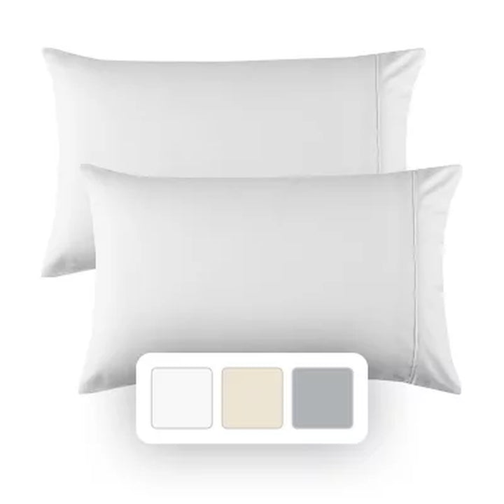 Aireolux Performance 600 Thread Count 100% Cotton Sateen Pillowcases (Assorted Colors and Sizes)