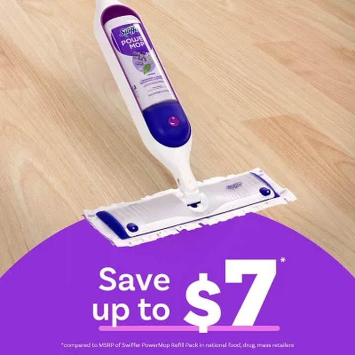 Swiffer Powermop Refill Bundle, Lavender 10 Mop Pads + 2 Bottles