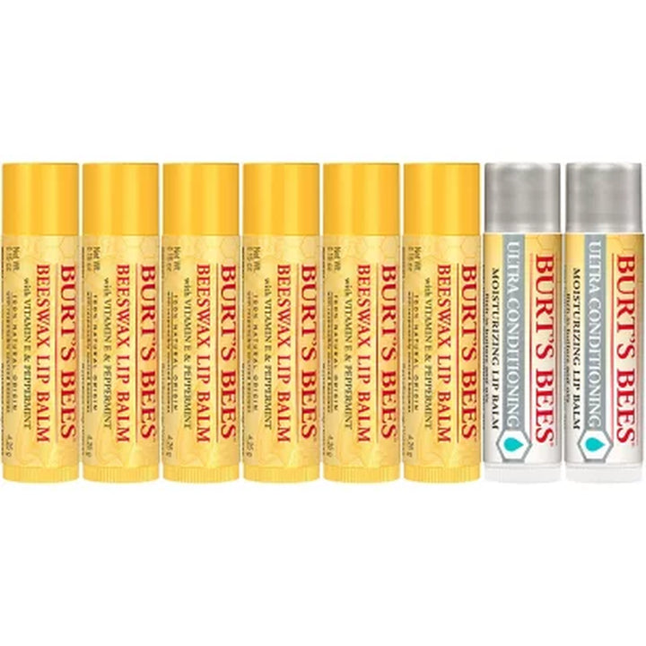 Burt'S Bees 100% Natural Origin Beeswax Moisturizing Lip Balm 8 Pk.