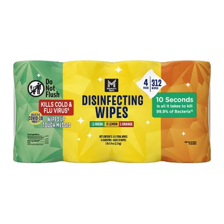 Member'S Mark Disinfecting Wipes, Variety Pack, 4 Pk., 312 Ct.