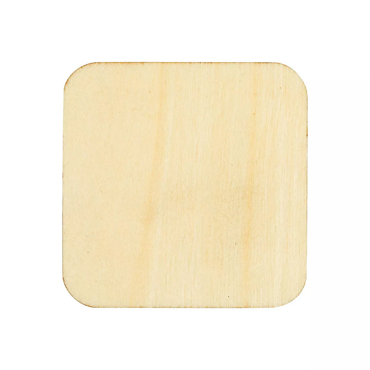 Bright Creations 60 Pack 2X2 Wood Squares for Crafts, Unfinished Wood Cutouts with Rounded Corners (2.5 Mm)