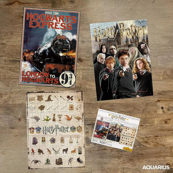 Aquarius Puzzles Harry Potter 500 Piece Jigsaw Puzzle | Set of 3