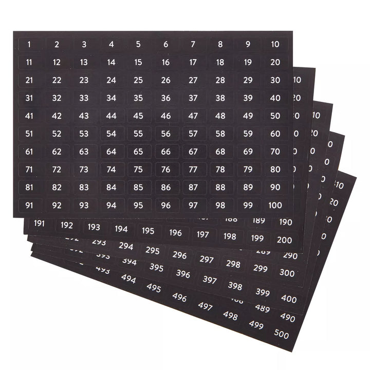 Stockroom plus 4000 Piece Outdoor Number Stickers 1 to 500 for Bins, Helmets, Outdoor Supplies, Black and White