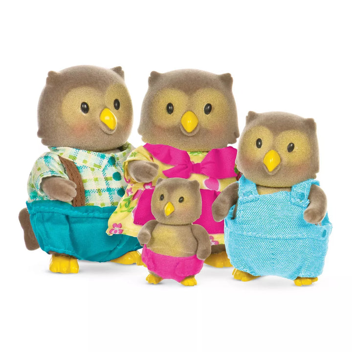 Li'L Woodzeez Miniature Animal Figurine Set - Whooswhoo Owl Family