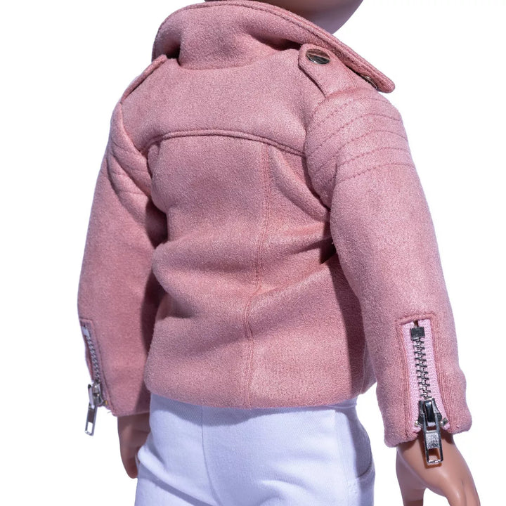 I'M a GIRLY Light Pink Faux Suede Jacket Outfit for 18" Fashion Doll