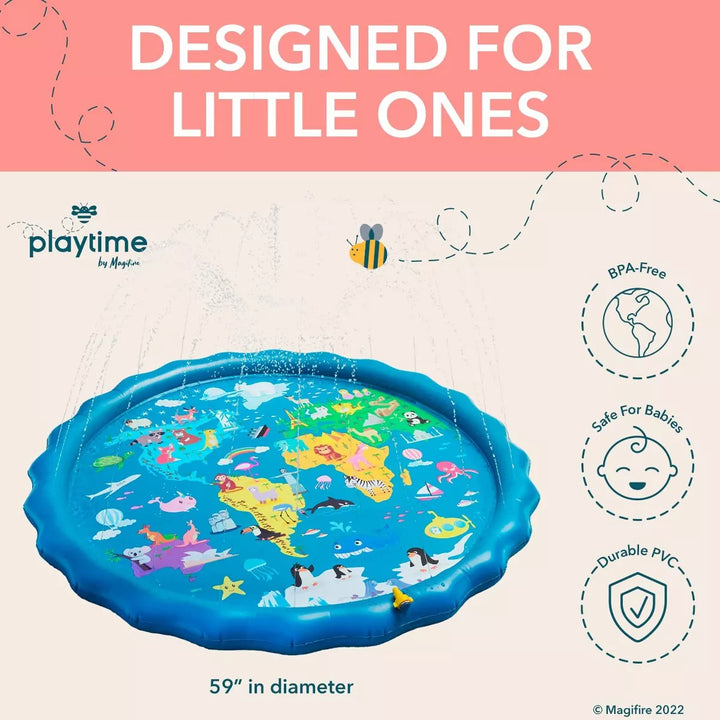 Magifire Playtime by Sprinkler Splash Pad, Splash Pads for Toddlers 1-3, 59 Inches in Diameter, Baby Splash Pad