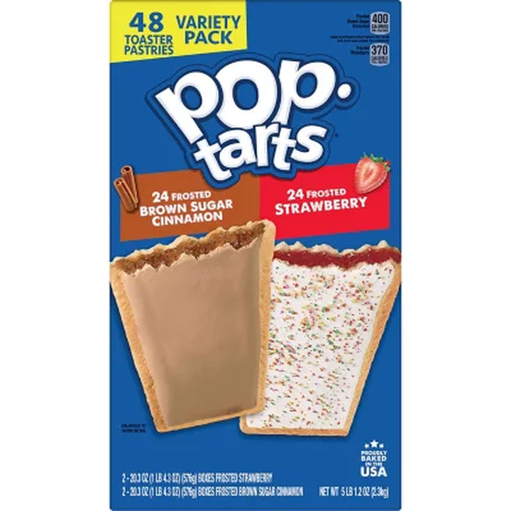 Pop-Tarts Frosted Variety Pack, Brown Sugar Cinnamon and Strawberry 48 Ct.