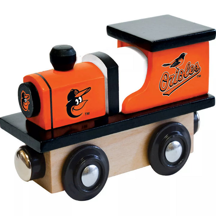 Masterpieces Officially Licensed MLB Baltimore Orioles Wooden Toy Train Engine for Kids.