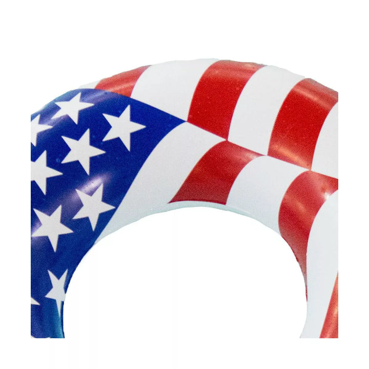 Swimline 36 Inch Inflatable American Flag Swimming Pool Tube Float (12 Pack)