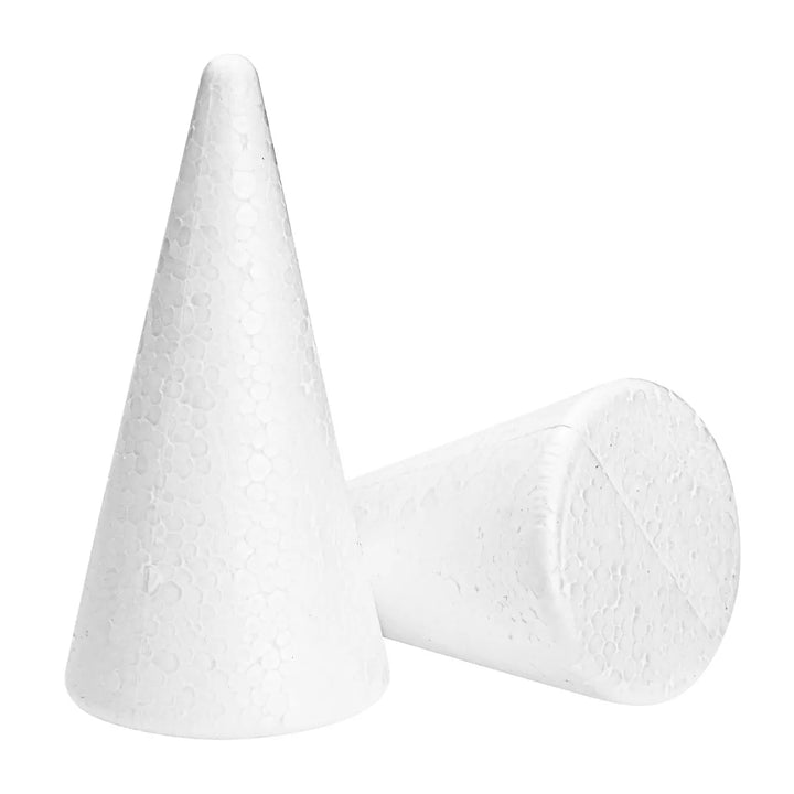 Bright Creations 24 Pack Foam Cones for Crafts, DIY Art Projects, Handmade Gnomes, Trees (2 X 4 In, White)
