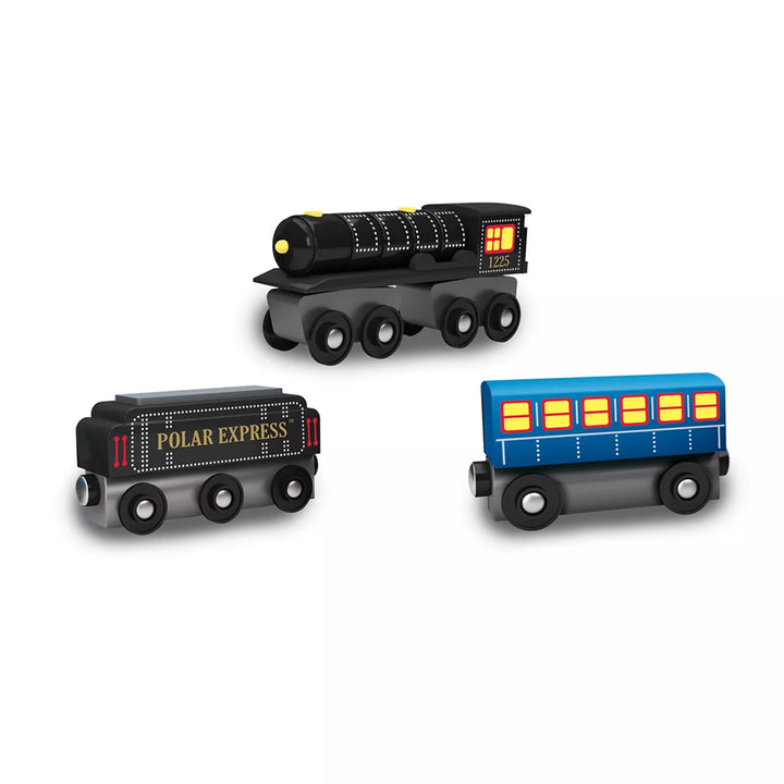 Masterpieces Wood Train Sets - the Polar Express 3 Piece Train Set.