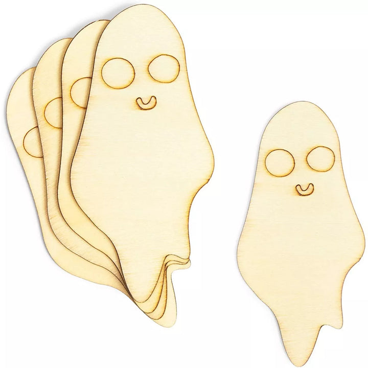 Bright Creations 24-Pack Unfinished Wood Cutouts for Halloween Arts and Crafts