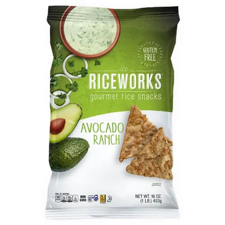 Riceworks Avocado Ranch Rice Snacks Chips, 16 Oz.