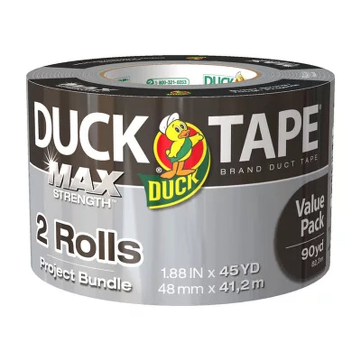 Duck Brand Max Strength 1.88 In. X 45 Yd. Duct Tape, Silver 2Pk