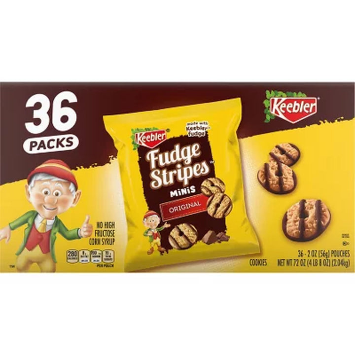 Keebler Mini Fudge Stripe Cookies, 2 Oz., 36 Pk.