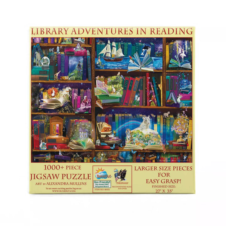 Sunsout Library Adventures in Reading 1000 Pc Large Pieces Jigsaw Puzzle 48432