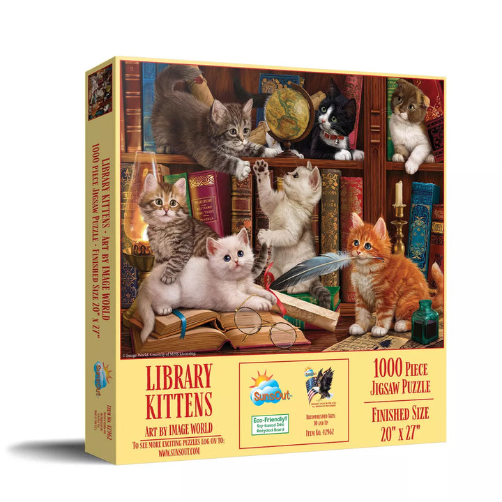 Sunsout Library Kittens 1000 Pc Jigsaw Puzzle 42962