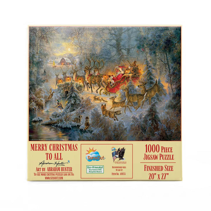 Sunsout Merry Christmas to All 1000 Pc Christmas Jigsaw Puzzle 69855