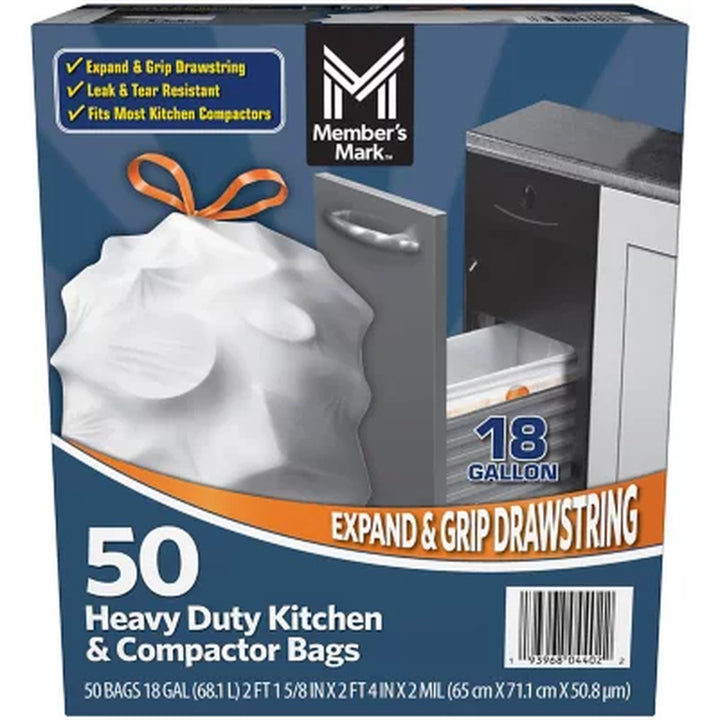 Member'S Mark Heavy Duty Kitchen & Compactor Trash Bags (18 Gal., 50 Ct.)