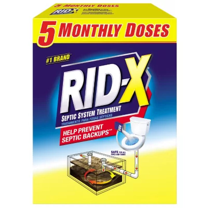 RID-X Septic Tank Treatment Powder, 5 Month Supply 49 Oz.