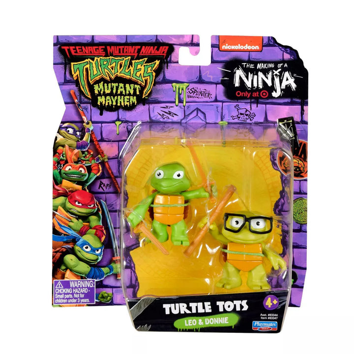 Teenage Mutant Ninja Turtles: Mutant Mayhem Turtle Tots Leo & Donnie Action Figure Set - 2Pk