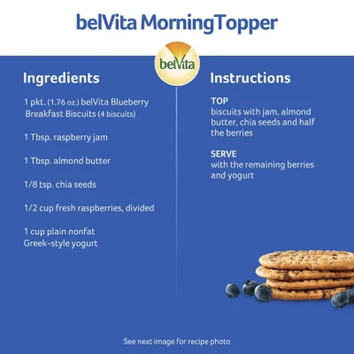 Belvita Blueberry Breakfast Biscuits, 25 Pk., 4 Biscuits per Pack