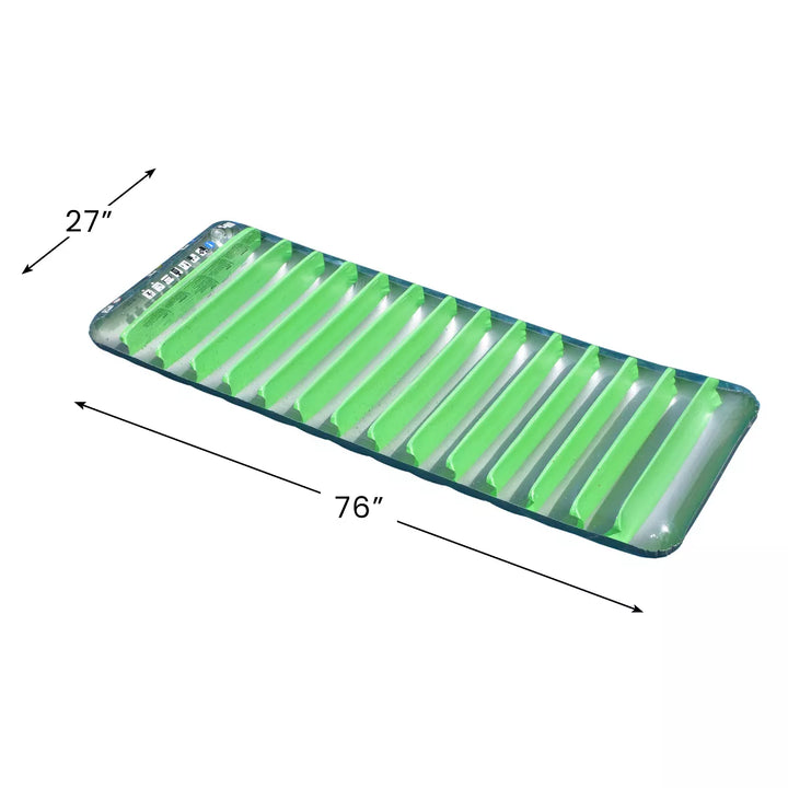 Pool Central 76" Green and Gray Inflatable Sun Tanning Swimming Pool Mattress Raft