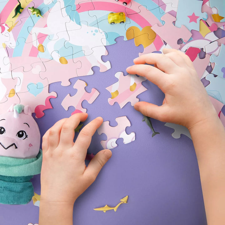 Blue Panda 100 Piece Giant Unicorn Floor Puzzle for Kids - Pastel Jumbo Jigsaw Puzzles for Girls Ages 3+, 2X3 Feet