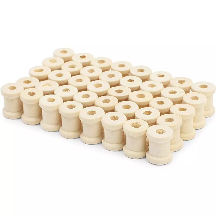 Bright Creations 72-Pack Empty Wooden Thread Spools for Crafts, 3 Sizes