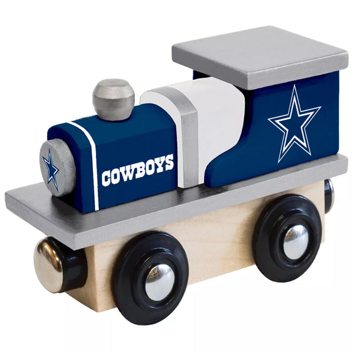 Masterpieces Officially Licensed NFL Dallas Cowboys Wooden Toy Train Engine for Kids.