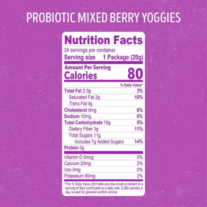 Nature'S Garden Probiotic Mixed Berry Yoggies, 0.7 Oz, 24 Pk.