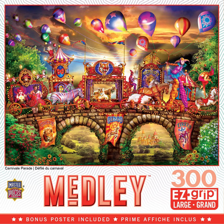 Masterpieces 300 Piece EZ Grip Jigsaw Puzzle - Carnivale Parade - 18"X24".