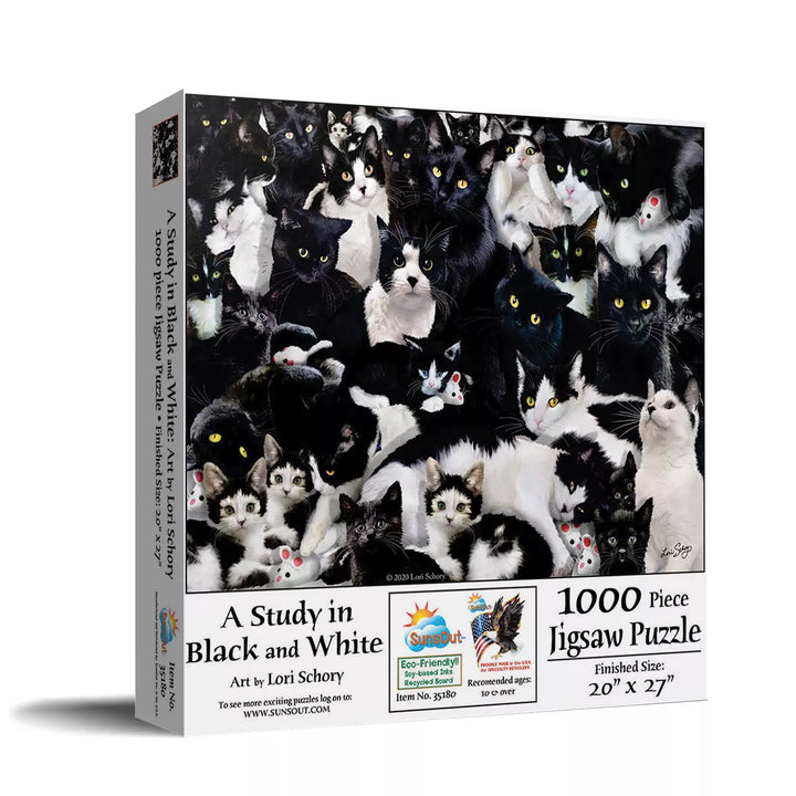 Sunsout Study in Black and White 1000 Pc Jigsaw Puzzle 35180