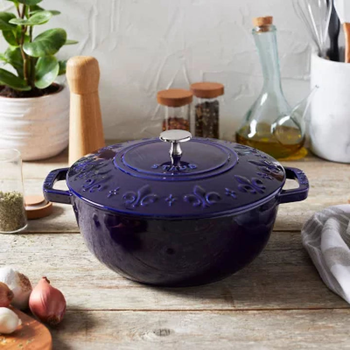 Staub Enameled Cast Iron 3.75-Quart Essential Fleur De Lis Cocotte (Assorted Colors)