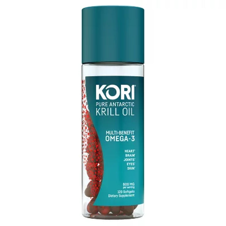 Kori Pure Antarctic Krill Oil Multi-Benefit Omega-3 800 Mg. Softgels 120 Ct.