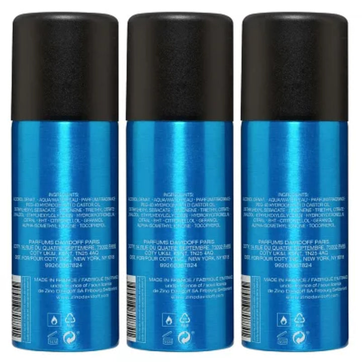Davidoff Cool Water Body Spray, 5.0 Oz, 3 Pk