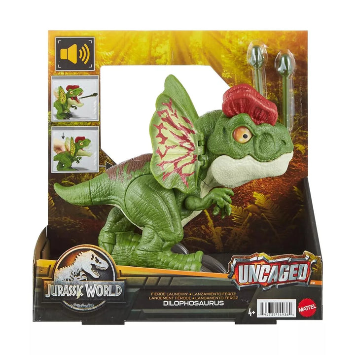 Jurassic World Dinosaur Sound Toy, Uncaged Fierce Launchin Dilophosaurus Figure