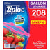 Ziploc Gallon Storage Bags with New Stay Open Design, 208 Ct.