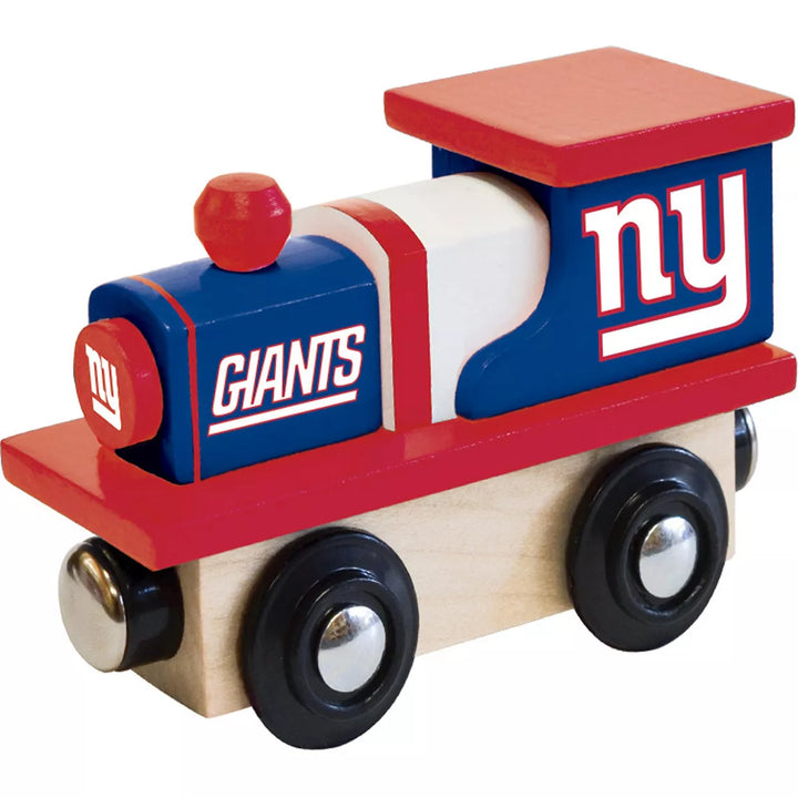 Masterpieces Officially Licensed NFL New York Giants Wooden Toy Train Engine for Kids.