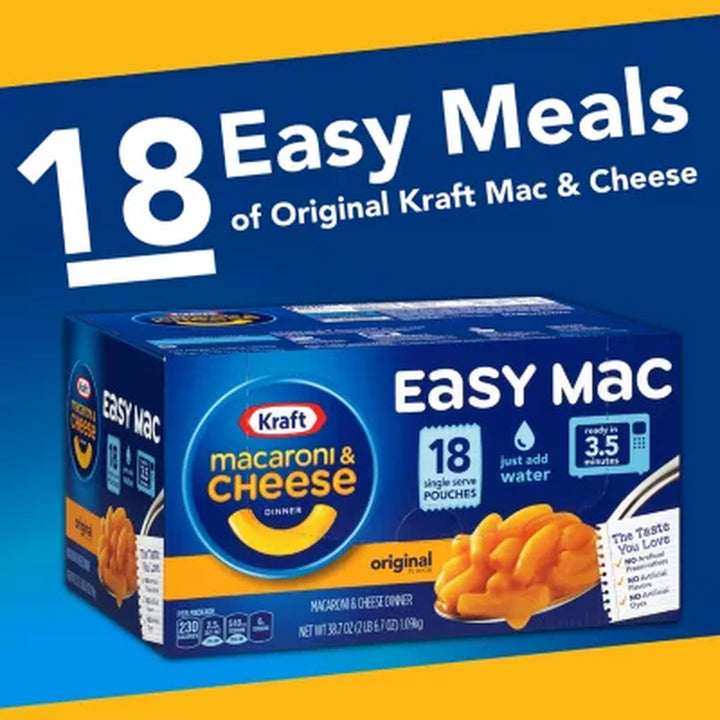 Kraft Easy Mac Original Flavor Single-Serve Pouches 18 Pk.