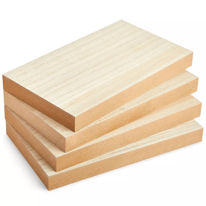 Bright Creations 4 Pack 6 X 10 Inch Unfinished Wood Blocks, Smooth Surface for Crafts and DIY Projects, 1 Inch Thick