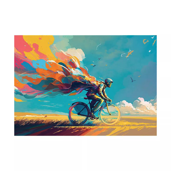 Trefl Bicycle Rider 1000Pc Puzzle: Eco-Friendly Flax Paper, Creative Thinking, Travel & Nature Theme