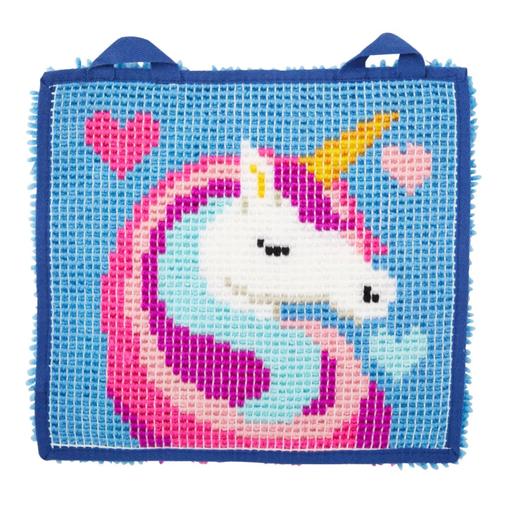 Mini Unicorn Latch Hook Rug Kit for Kids Crafts, Adults, and Beginners, DIY (12 X 11 In)