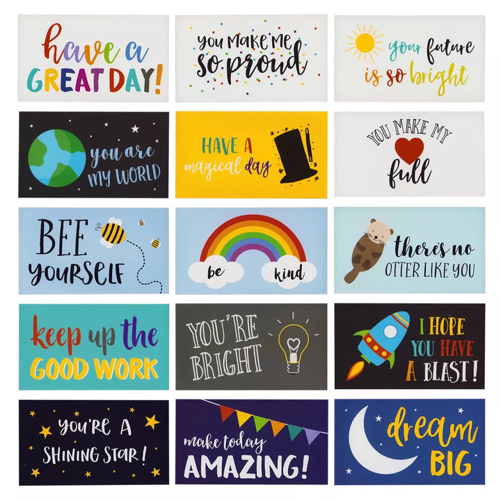 Best Paper Greetings Lunch Box Notes Inspirational and Motivational Note Cards 60-Pack for Kids Friendship School Love , 2 X 3.5 Inches