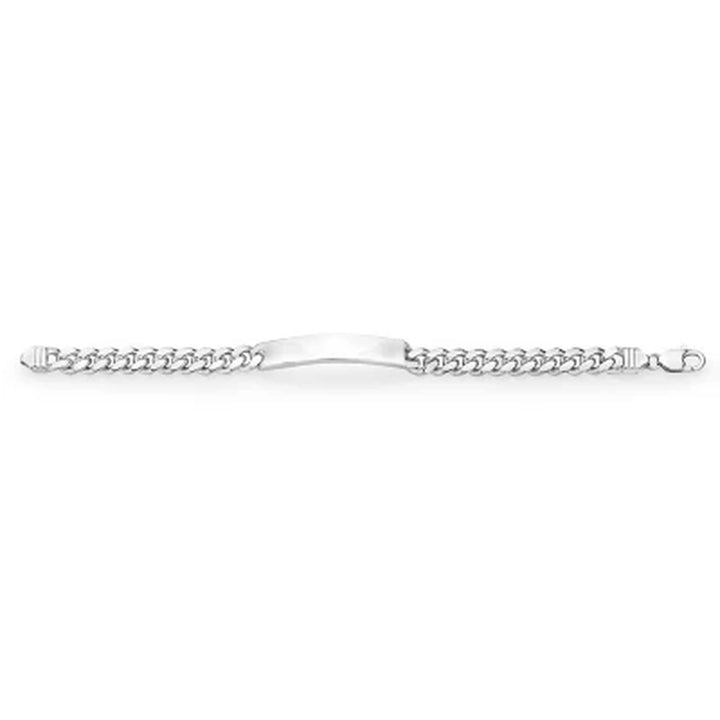 Italian Sterling Silver Polished Curb Chain ID Bracelet, 8.5"