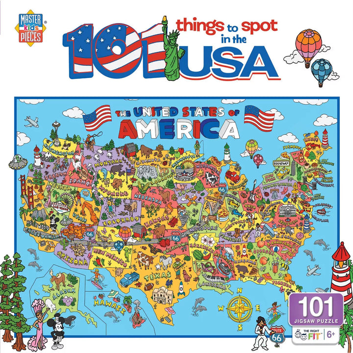 Masterpieces 101 Things to Spot in the USA 100 Piece Kids Puzzle.